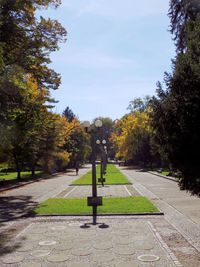 Trees in park against sky during autumn