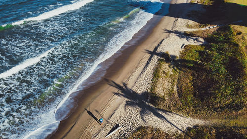 High angle view of swimming pool on beach