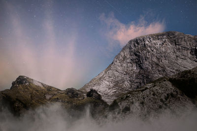 Sunrise behind one of the peaks of the apuan alps in tuscany