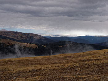 Scenic view of mountains against sky