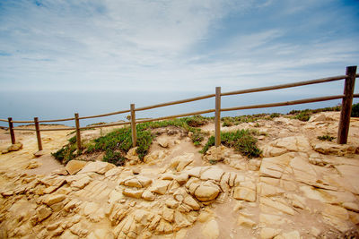 Scenic view of land against sky