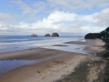 Scenic view of beach against sky