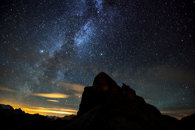 Low angle view of star field against sky at night