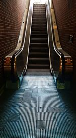 Low angle view of escalator in building