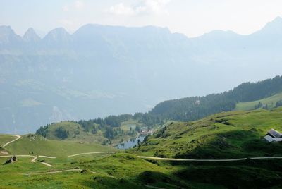 High angle view of countryside landscape