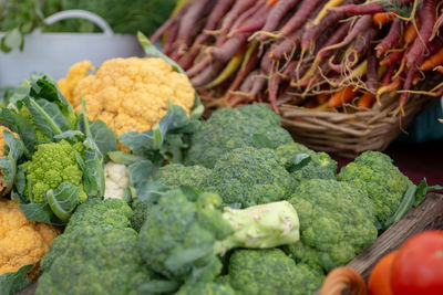 Vegetables for sale at market stall