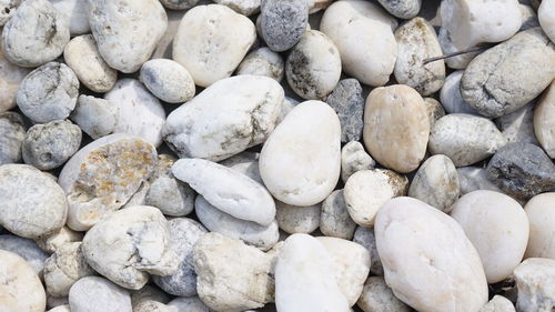 Full frame shot of pebbles on beach