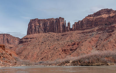  adventure on the colorado river near moab utah with red rock cliffs nearly all around