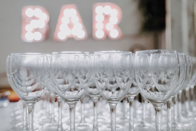 Close-up of wine in glass on table