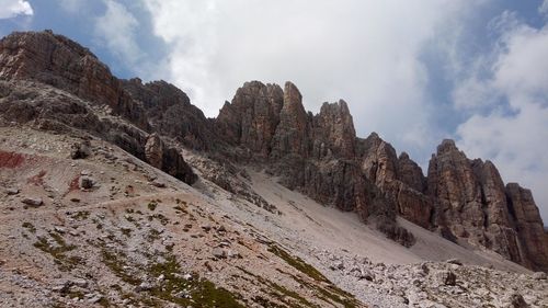 Panoramic view of landscape and mountains against sky