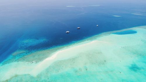 High angle view of island in sea