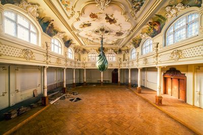 Interior of illuminated building