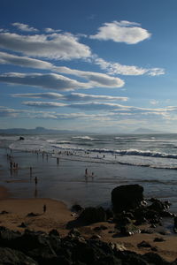 View of sea against cloudy sky