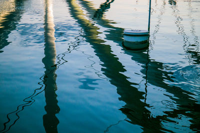 High angle view of floating on water