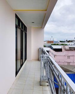 Steel fence at building balcony exterior