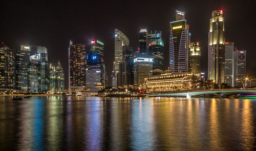 City lit up at night
