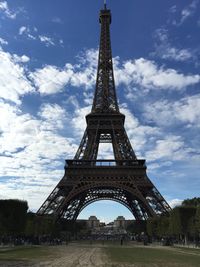 View of tower against cloudy sky