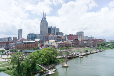 Buildings in city against sky