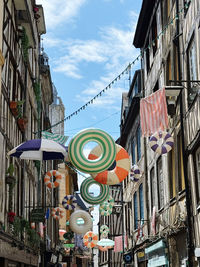 Low angle view of buildings in city