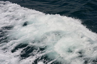 High angle view of sea waves