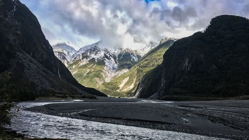 Scenic view of mountains against sky