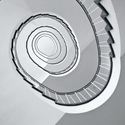 Low angle view of spiral staircase