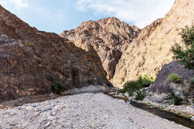 Panoramic view of rocky mountains against sky