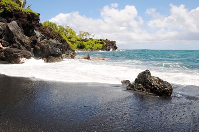 Scenic view of beach against sky