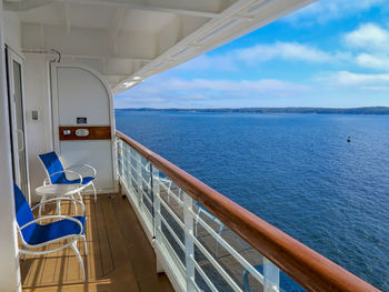 The view of mcnabs island, halifax, nova scotia, canada from a cruise ship balcony