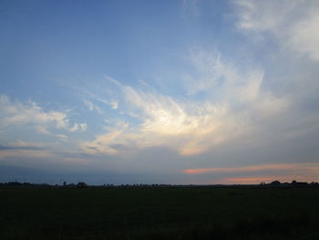 Scenic view of silhouette landscape against sky during sunset