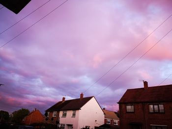 Low angle view of buildings in city against sky