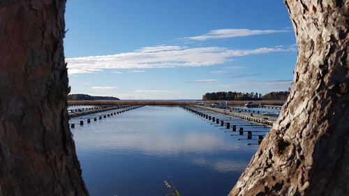 Bridge over river against sky