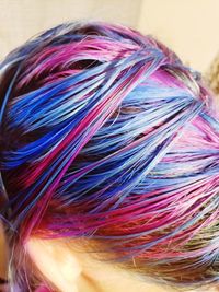 Close-up of multi colored hair