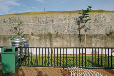 View of railing against sky