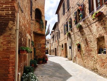 Narrow alley amidst buildings in city