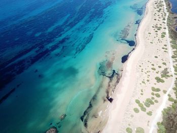 High angle view of beach