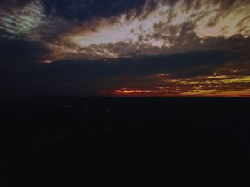 Scenic view of dramatic sky during sunset