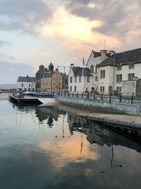 Reflection of buildings in water