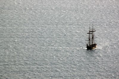 Close-up of boats in water