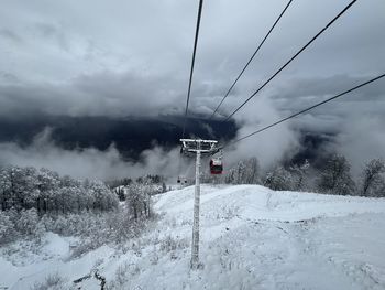 Ski on snow covered landscape