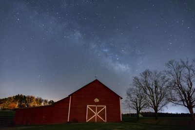 House against sky at night