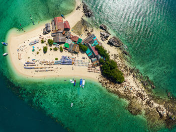 High angle view of beach