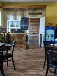 Empty chairs and tables at home