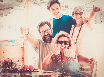 Portrait of smiling family