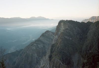 High angle view of mountain range