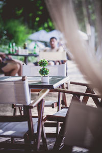 People sitting at outdoors cafe