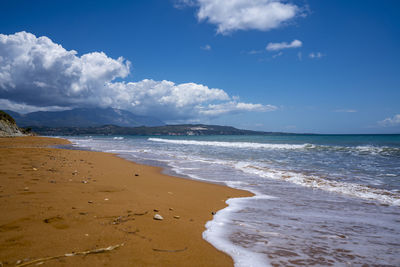Scenic view of beach against sky