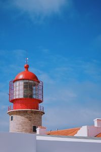 Low angle view of lighthouse against sky