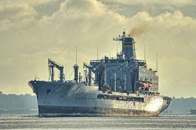 A ship in the straits