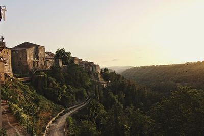 Panoramic view of landscape against clear sky